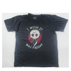 Surf Style Jason Voorhees T-Shirt Mens L Charcoal Gray Excellent Graphic Tee